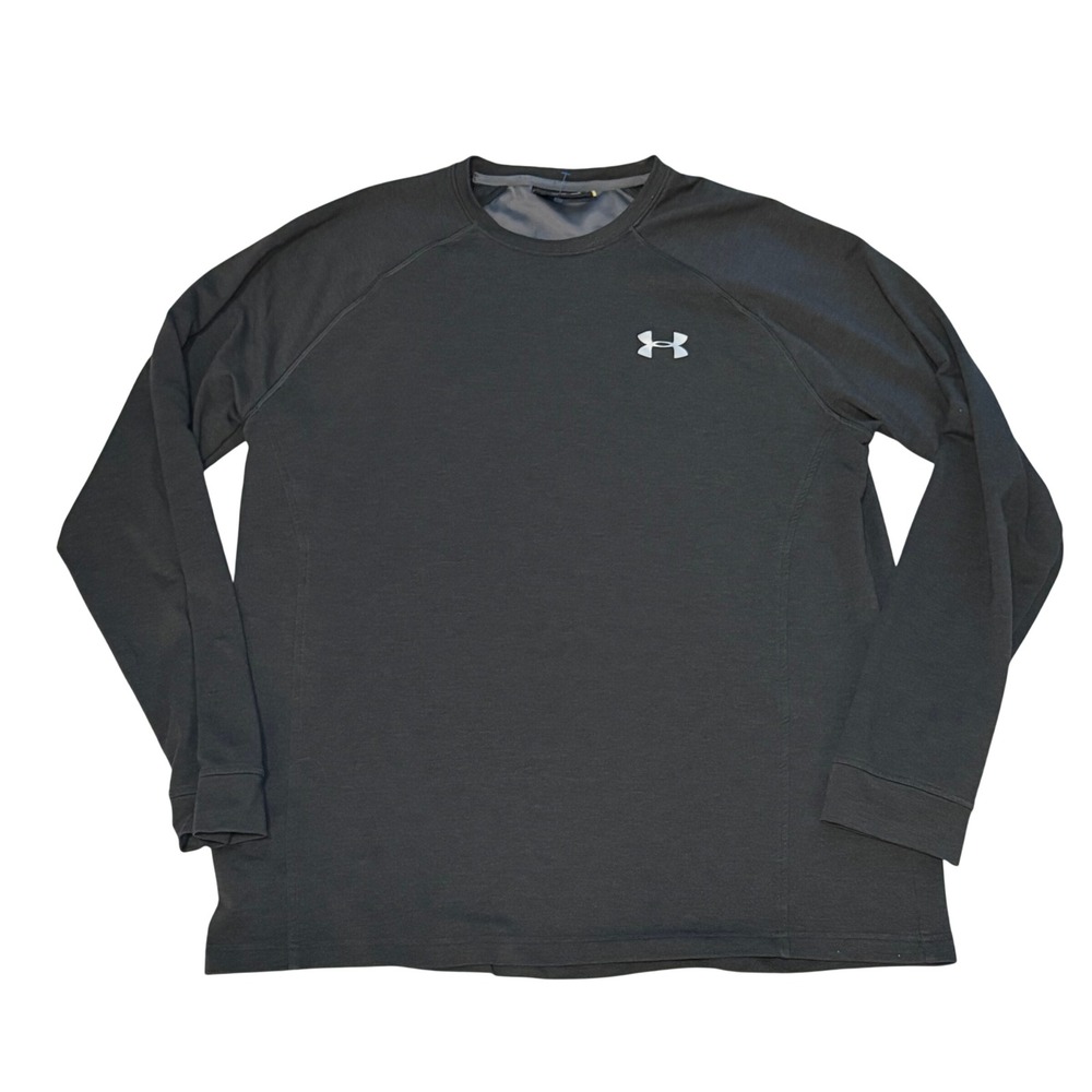 Under Armour Mens XL ColdGear Long Sleeve Shirt Charcoal Gray Loose Fit Athletic
